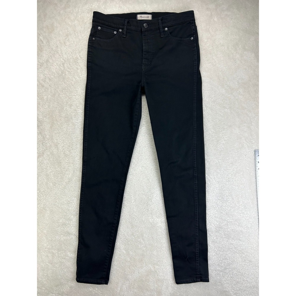 Madewell Skinny Jeans Womens 30T Black Denim 10" High Rise Classic 5-Pocket